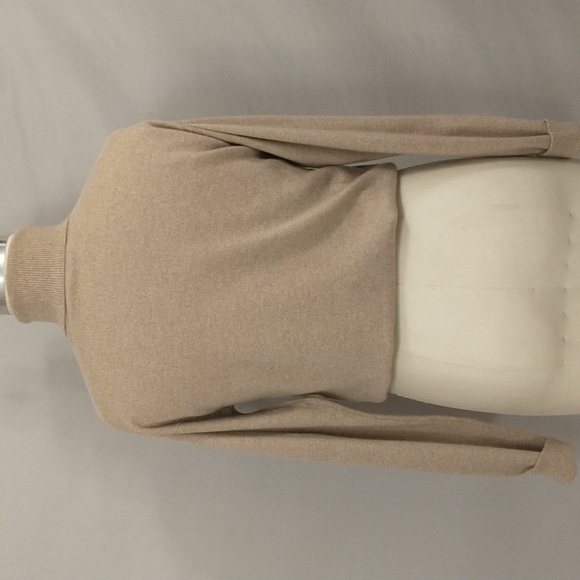 Soft Cashmere Turtleneck Neutral Beige Heather Natural Tan Quality Mid Thickness - Picture 6 of 11